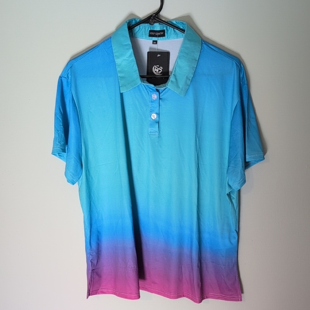 Golf Gentry Blue and Pink Golf Shirt 3XL Womens